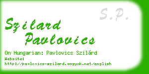 szilard pavlovics business card